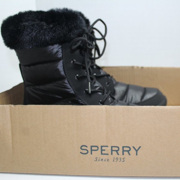 SPERRY - Bearing Plushwave Faux Fur Lace-Up Boots - Picture 9 of 11